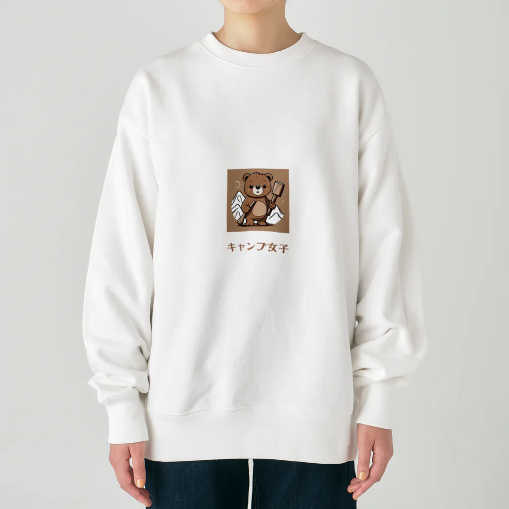 PORUPORU789の薪割りくまちゃん Heavyweight Crew Neck Sweatshirt