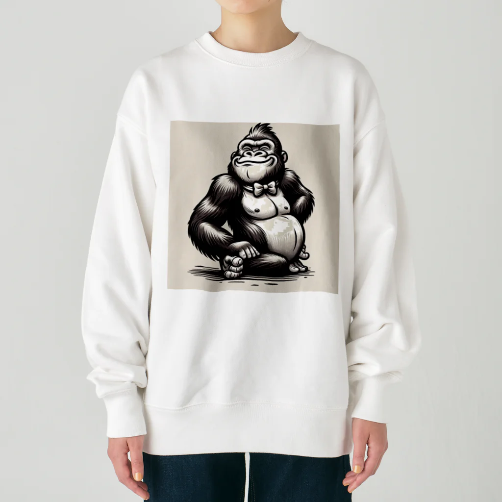 たろすけの笑顔ゴリラ Heavyweight Crew Neck Sweatshirt