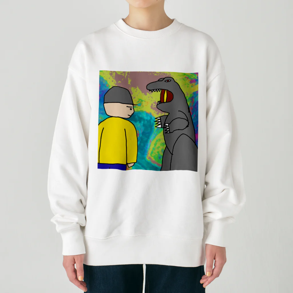 🇪🇪トロオドン🇪🇪のゴジラジオ Heavyweight Crew Neck Sweatshirt