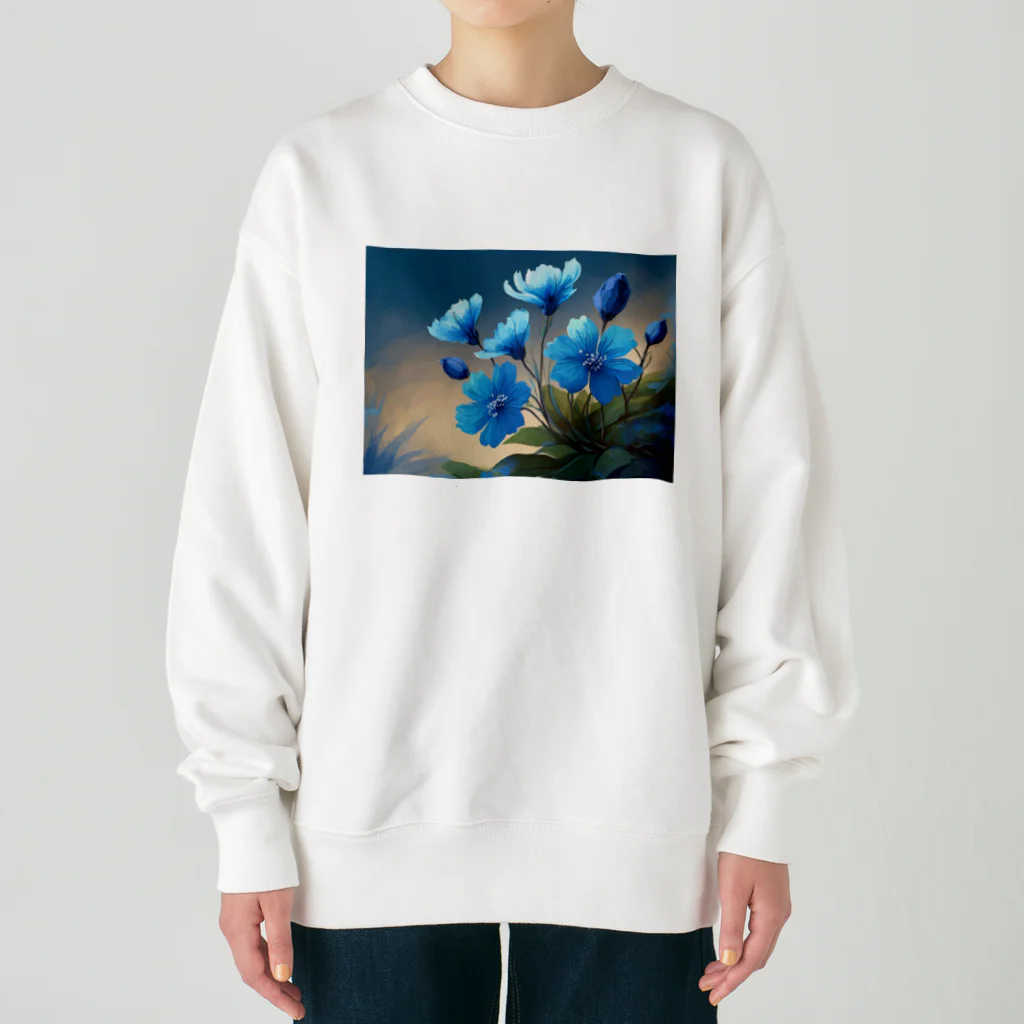 Happy Shopの青い花 Heavyweight Crew Neck Sweatshirt