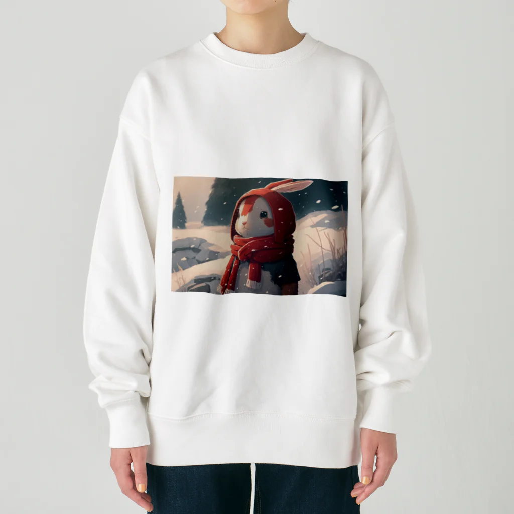 Soundの雪国のウサギ Heavyweight Crew Neck Sweatshirt