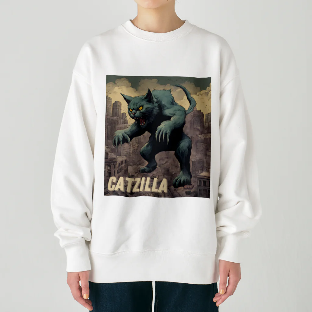 HappyFaceMarketのゴジラになりたい猫 CATZILLA ヘビーウェイトスウェット