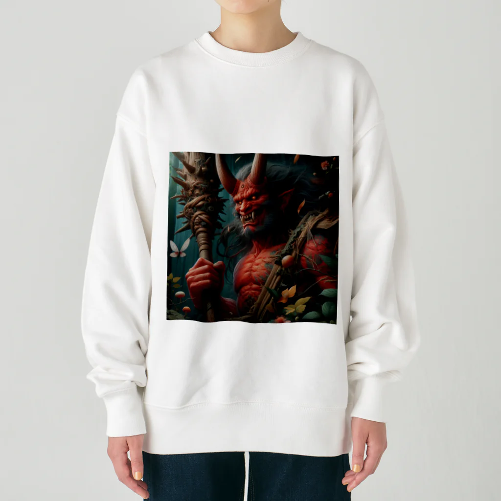 ふみことばの鬼の安らぎ Heavyweight Crew Neck Sweatshirt