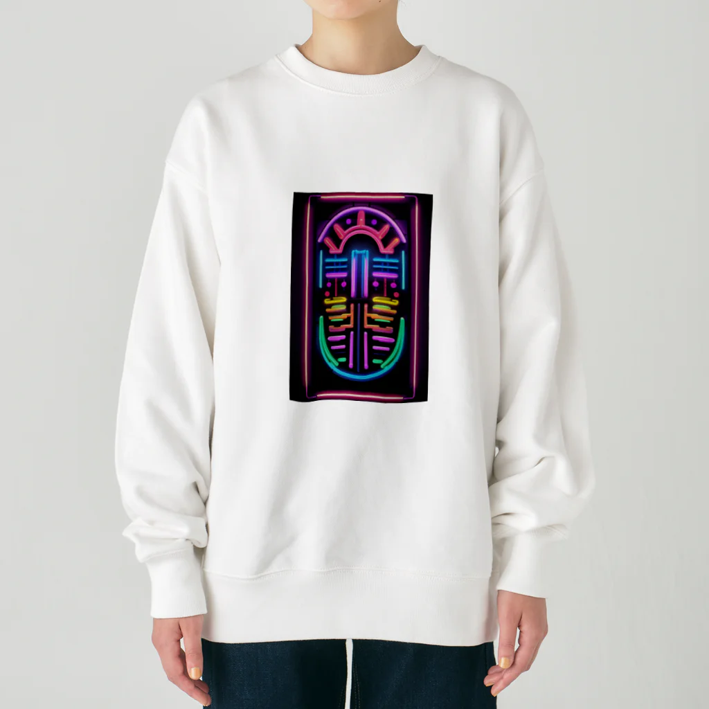 Association Against Mirroring SelfiesのAbstract_Neonsign02 Heavyweight Crew Neck Sweatshirt