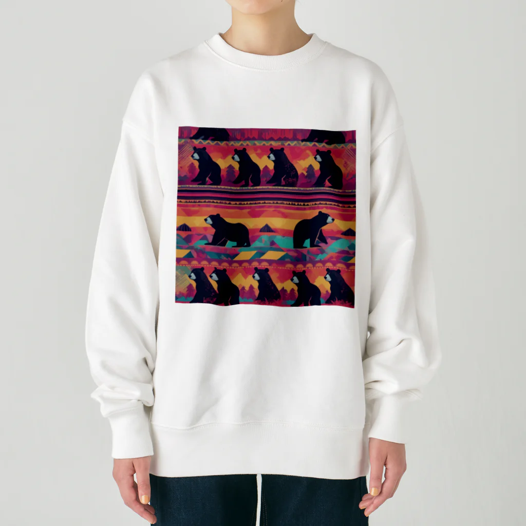 森のくまオフィシャルの壁画のくま Heavyweight Crew Neck Sweatshirt