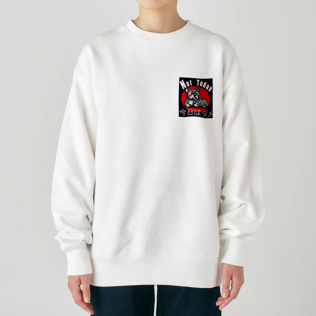 oortclouds shopの"Not Today."今日はダメ。のロゴ入りフレブルのイラストです。 Heavyweight Crew Neck Sweatshirt