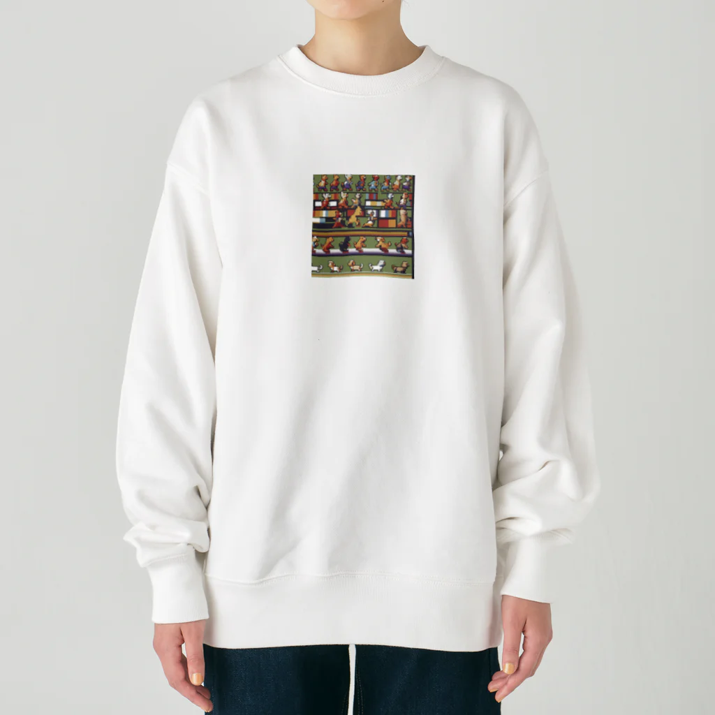 TAKASHIIのパレードで踊っている犬 Heavyweight Crew Neck Sweatshirt