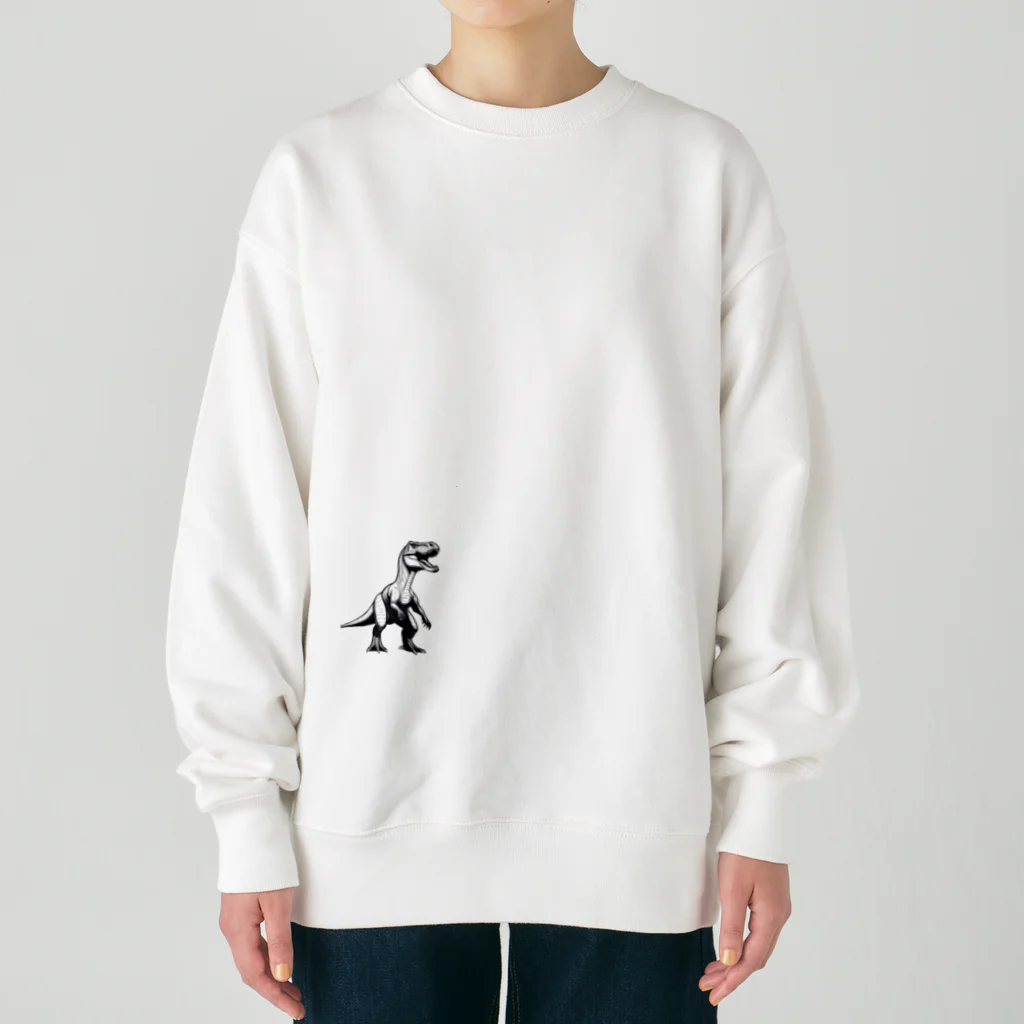 鉛筆画コレクションの恐竜 Heavyweight Crew Neck Sweatshirt