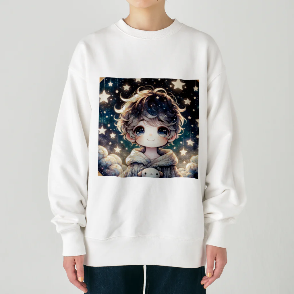 the blue seasonの星空の微笑み Heavyweight Crew Neck Sweatshirt