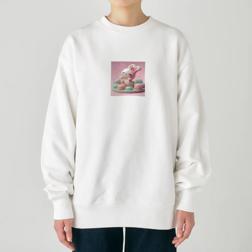 星パンダショップのほわほわマカロンうさぎ Heavyweight Crew Neck Sweatshirt