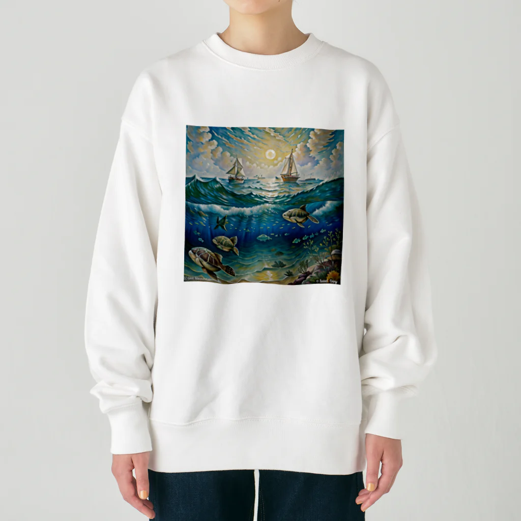 あかいはちの海の生き物 Heavyweight Crew Neck Sweatshirt