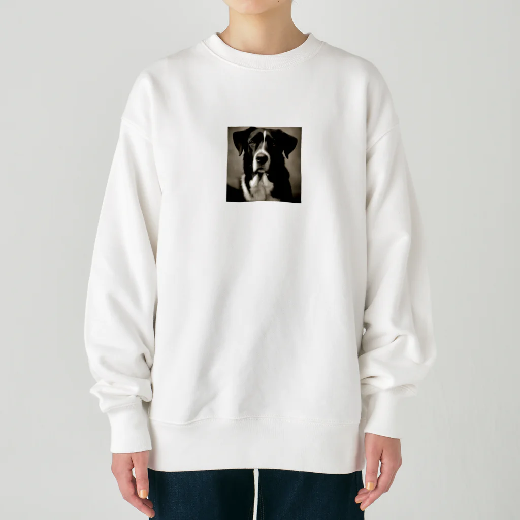 Olive_FLのレトロでかわいい写真は、一匹の愛らしい犬 Heavyweight Crew Neck Sweatshirt