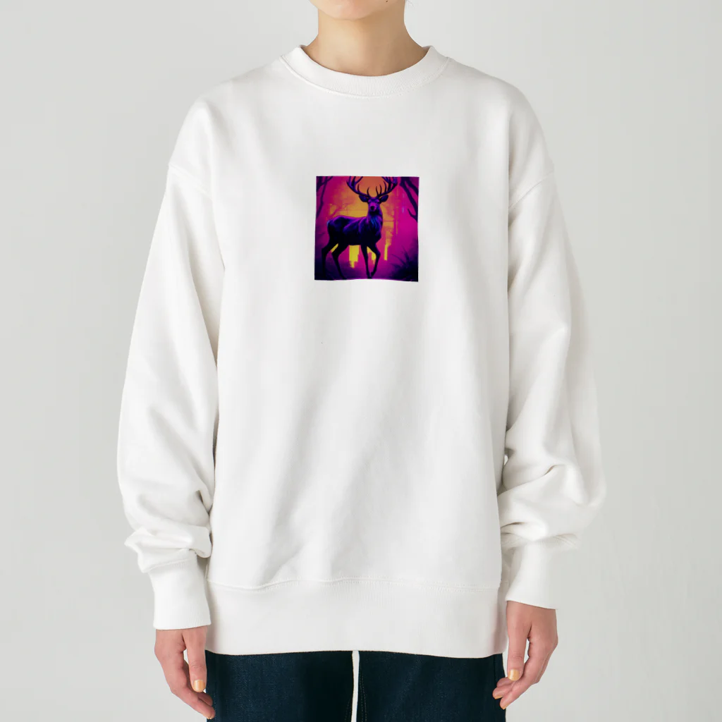 ZeroCreativeのネオンな鹿 Heavyweight Crew Neck Sweatshirt