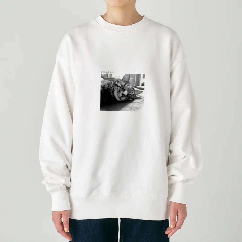 保護猫しじみのぐっすりちゃん　保護猫しじみ Heavyweight Crew Neck Sweatshirt