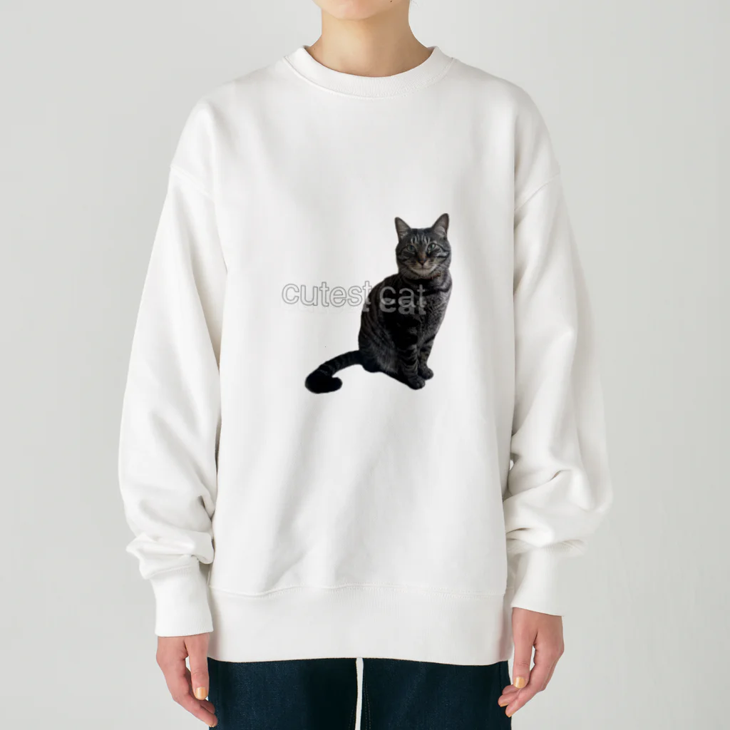 保護猫しじみのキリッ　保護猫しじみ Heavyweight Crew Neck Sweatshirt