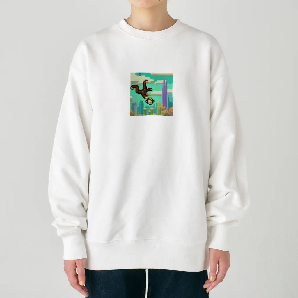 yuhi04のスカイダイビングの冒険猿 Heavyweight Crew Neck Sweatshirt