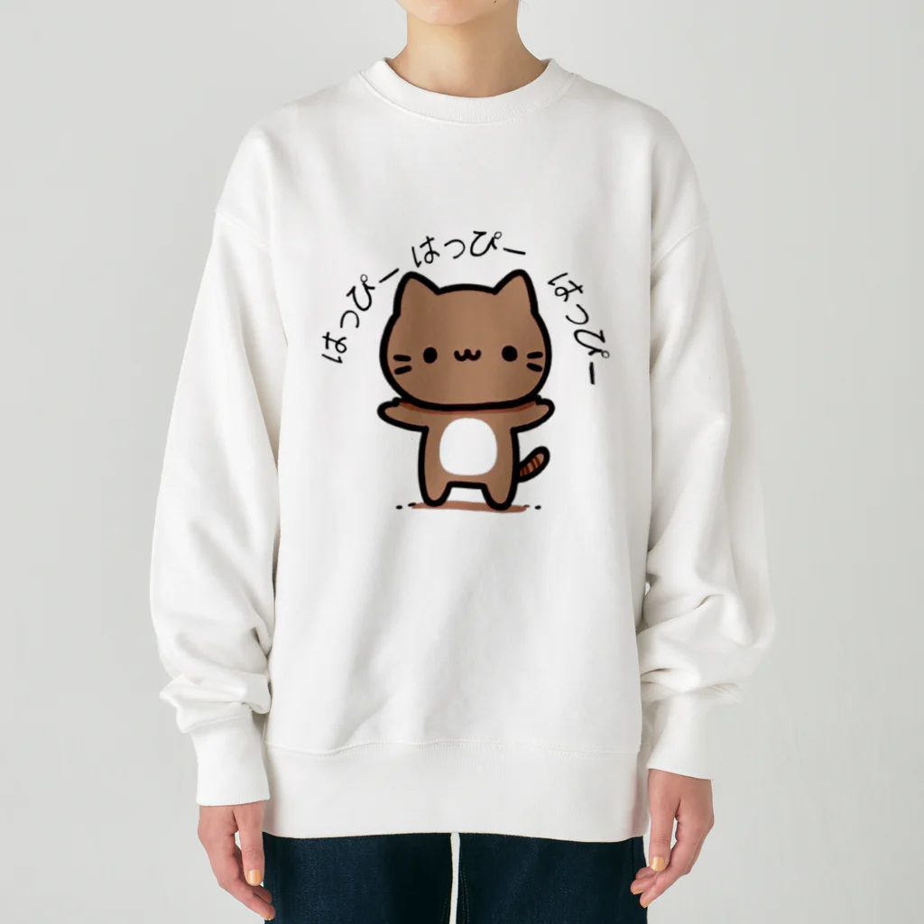 monkeyGのはっぴー猫 Heavyweight Crew Neck Sweatshirt