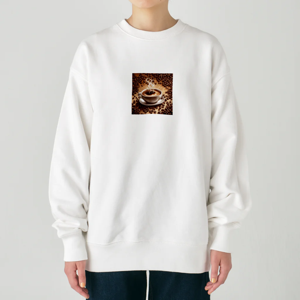 AIイラスト販売のコーヒー☕️ Heavyweight Crew Neck Sweatshirt