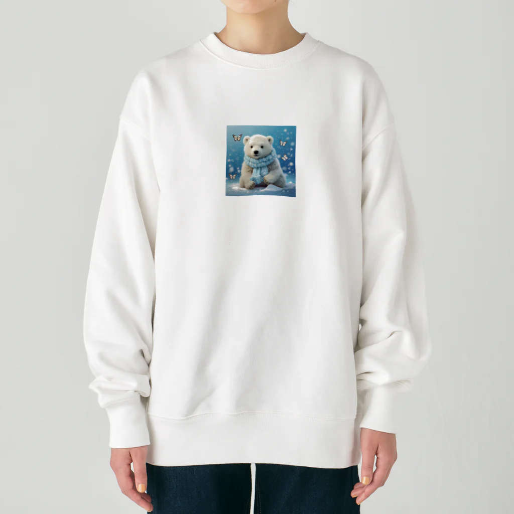 りんりんの可愛いシロクマちゃんショップ　かわいいよ！の白くま Heavyweight Crew Neck Sweatshirt