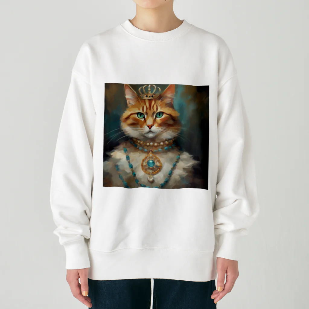 esmeralda64のパライバトルマリンの瞳の猫 Heavyweight Crew Neck Sweatshirt