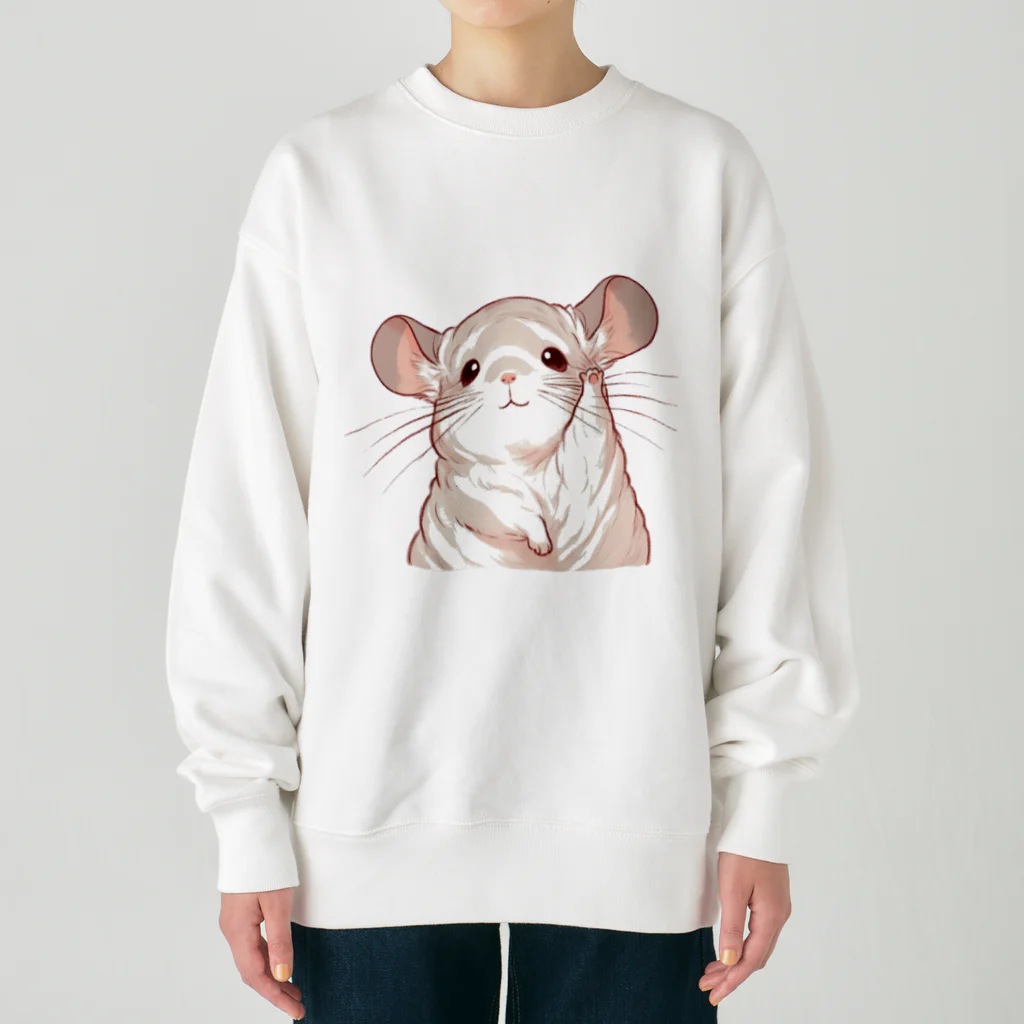 もふっとチンチラ🐭のおてあげチンチラ Heavyweight Crew Neck Sweatshirt