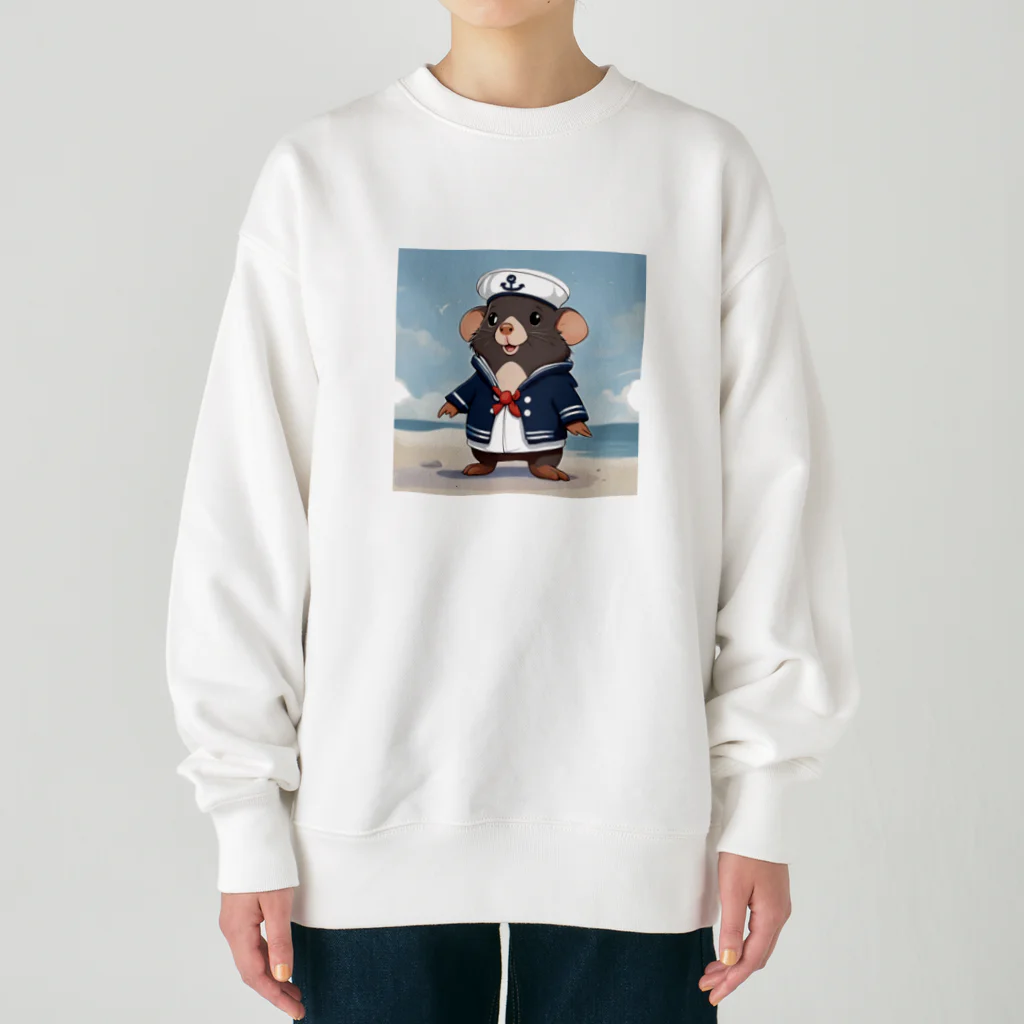 マジカルメッセージのネズミの水兵 Heavyweight Crew Neck Sweatshirt