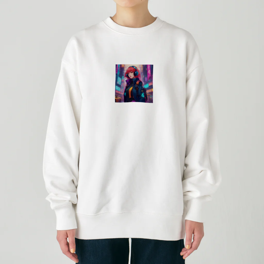 saka7914のサイバー女子 Heavyweight Crew Neck Sweatshirt