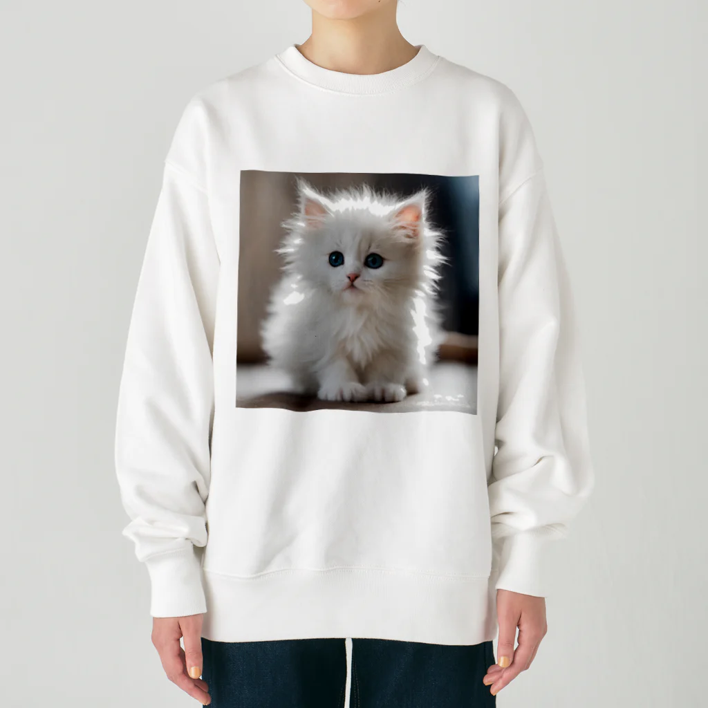 SkyBlueのキュートな子猫 Heavyweight Crew Neck Sweatshirt