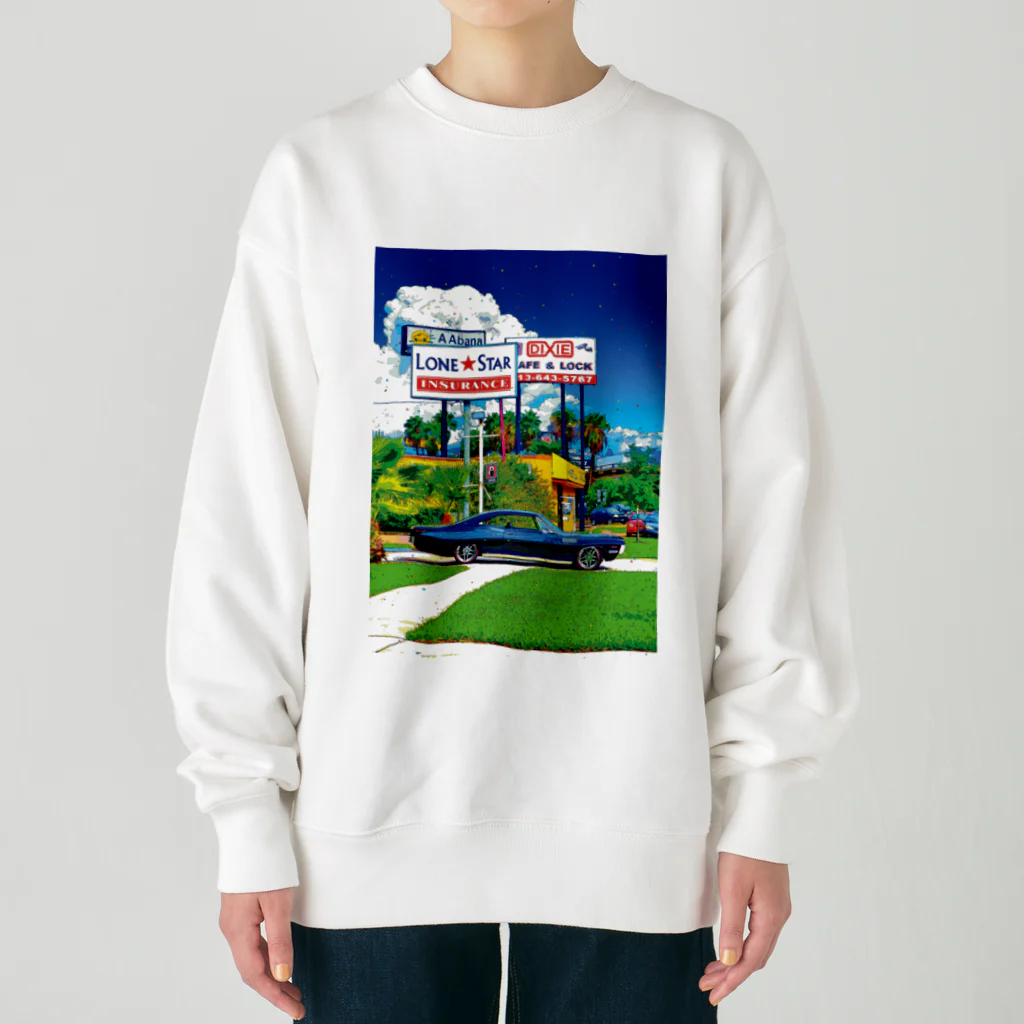 GALLERY misutawoのアメリカ テキサスのクラシックカー Heavyweight Crew Neck Sweatshirt