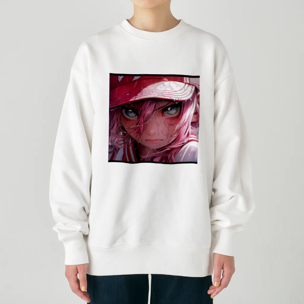 ぶーたんの熱血少女の燃える情熱 Heavyweight Crew Neck Sweatshirt