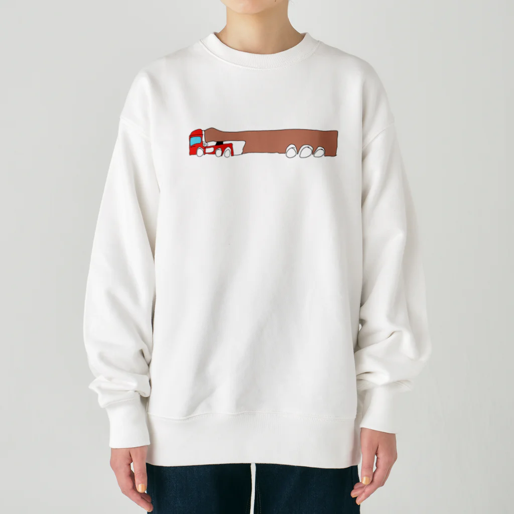 もちもちボックスの40フィートトレーラートラック(あきちゃん) Heavyweight Crew Neck Sweatshirt