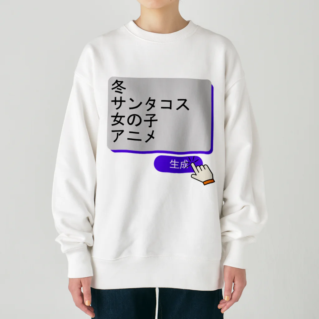 boboboboboの生成ボタンをタップすると・・・（冬１） Heavyweight Crew Neck Sweatshirt