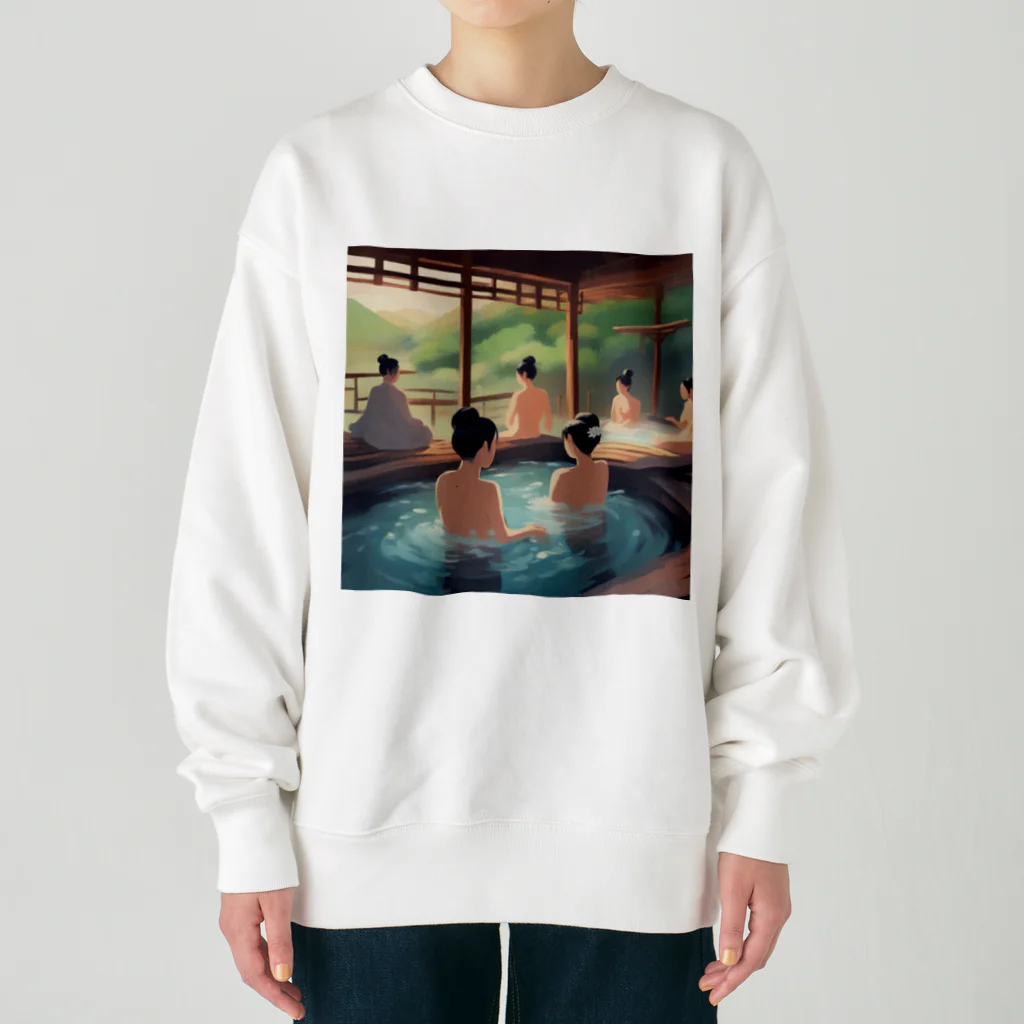 DH＋の江戸時代温泉地での湯治客 Heavyweight Crew Neck Sweatshirt