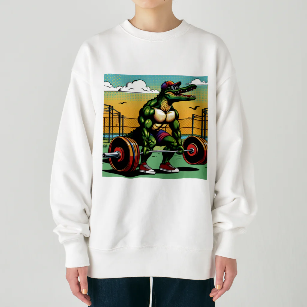 マッチョなクロコダイルのマッチョなクロコダイル　デットリフトver. Heavyweight Crew Neck Sweatshirt