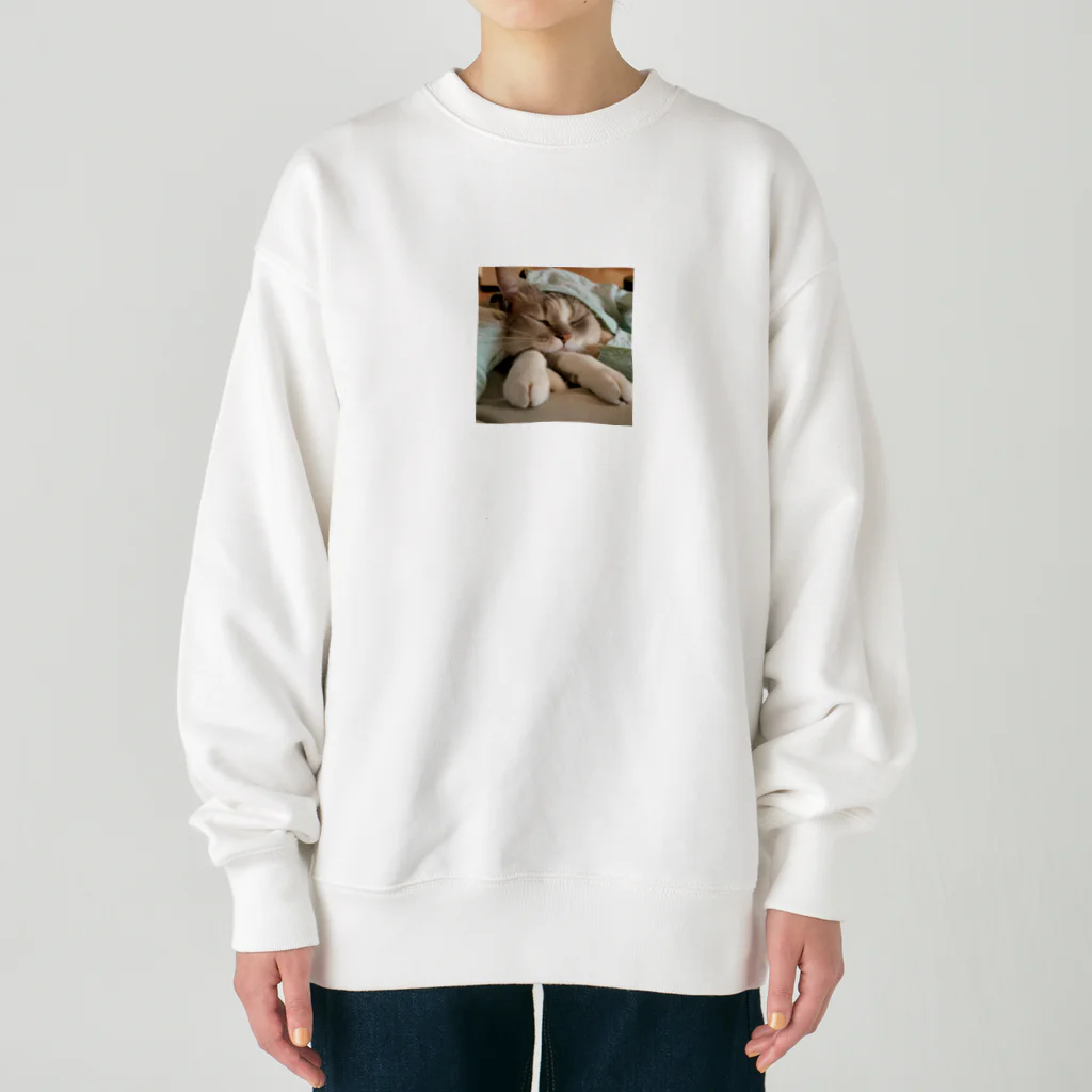 癒やされショップの癒やされるにゃ Heavyweight Crew Neck Sweatshirt