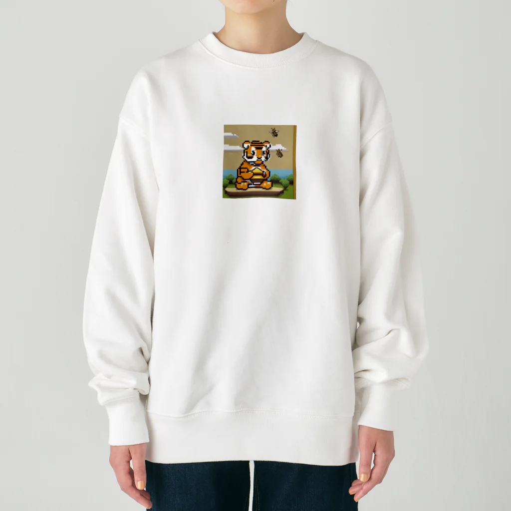 クロスクリエイティブの 蜂蜜を集めているトラ Heavyweight Crew Neck Sweatshirt