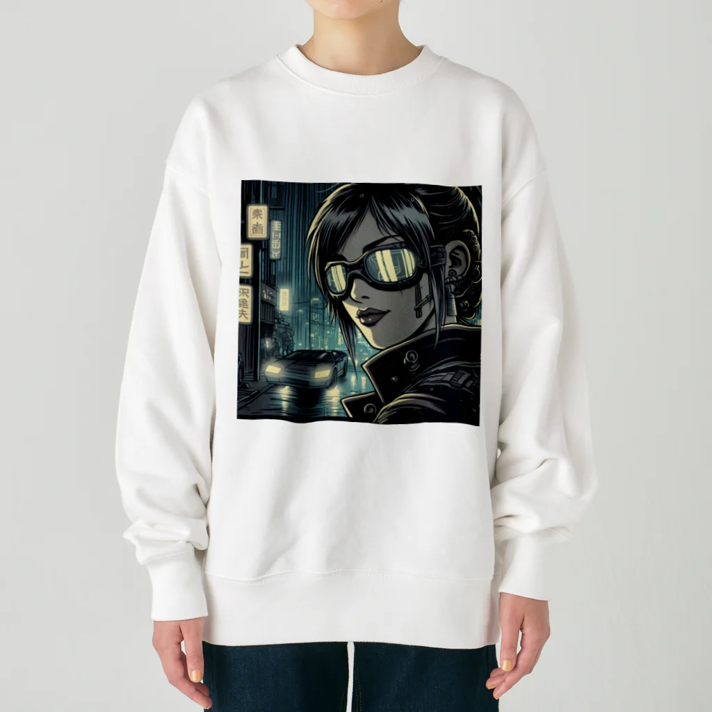 kangekiのサイバーパンクガールNo.33 Heavyweight Crew Neck Sweatshirt