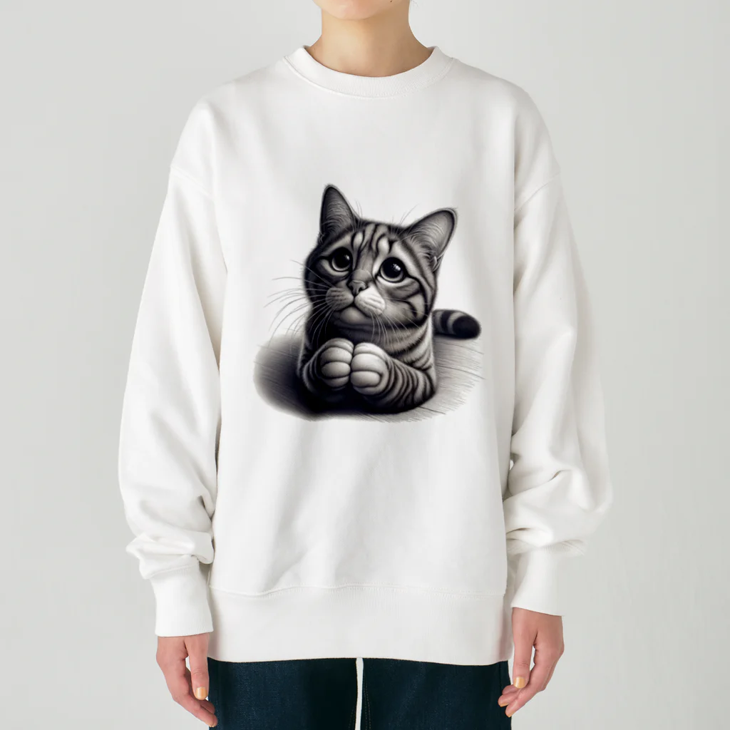 Amyaymのおねだり猫 Heavyweight Crew Neck Sweatshirt