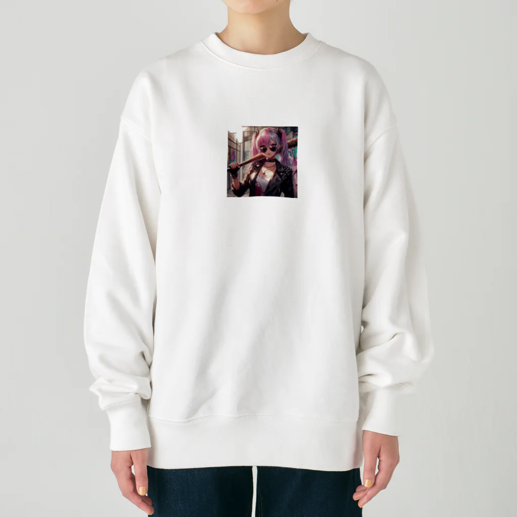 NunPUのスタイリッシュガール Heavyweight Crew Neck Sweatshirt