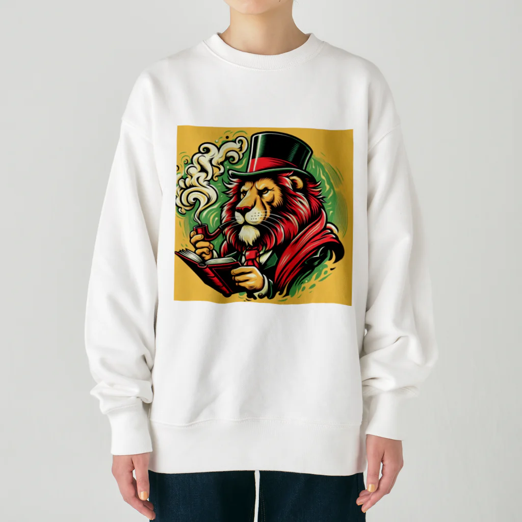 グラサンライオンと仲間たちのライオン男爵 Heavyweight Crew Neck Sweatshirt