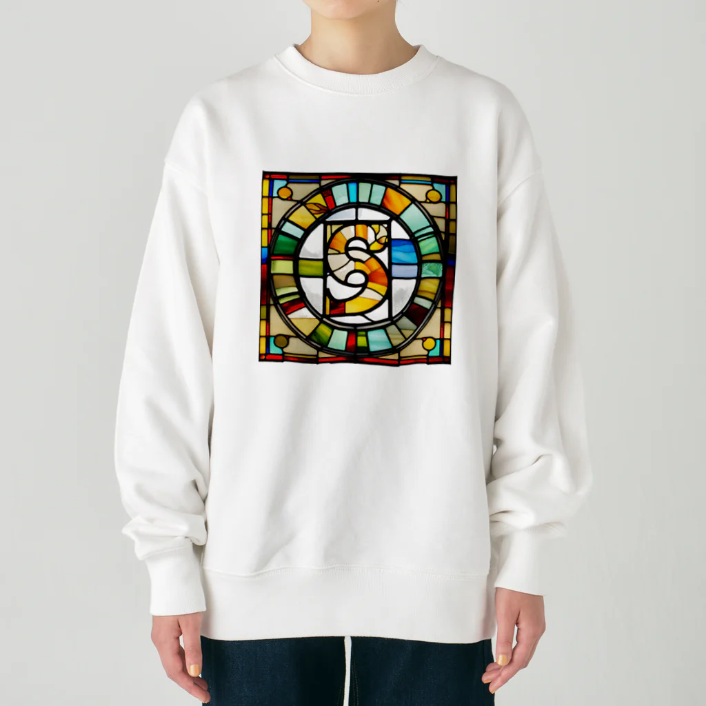 alphabet stained glassのstained glass S Heavyweight Crew Neck Sweatshirt