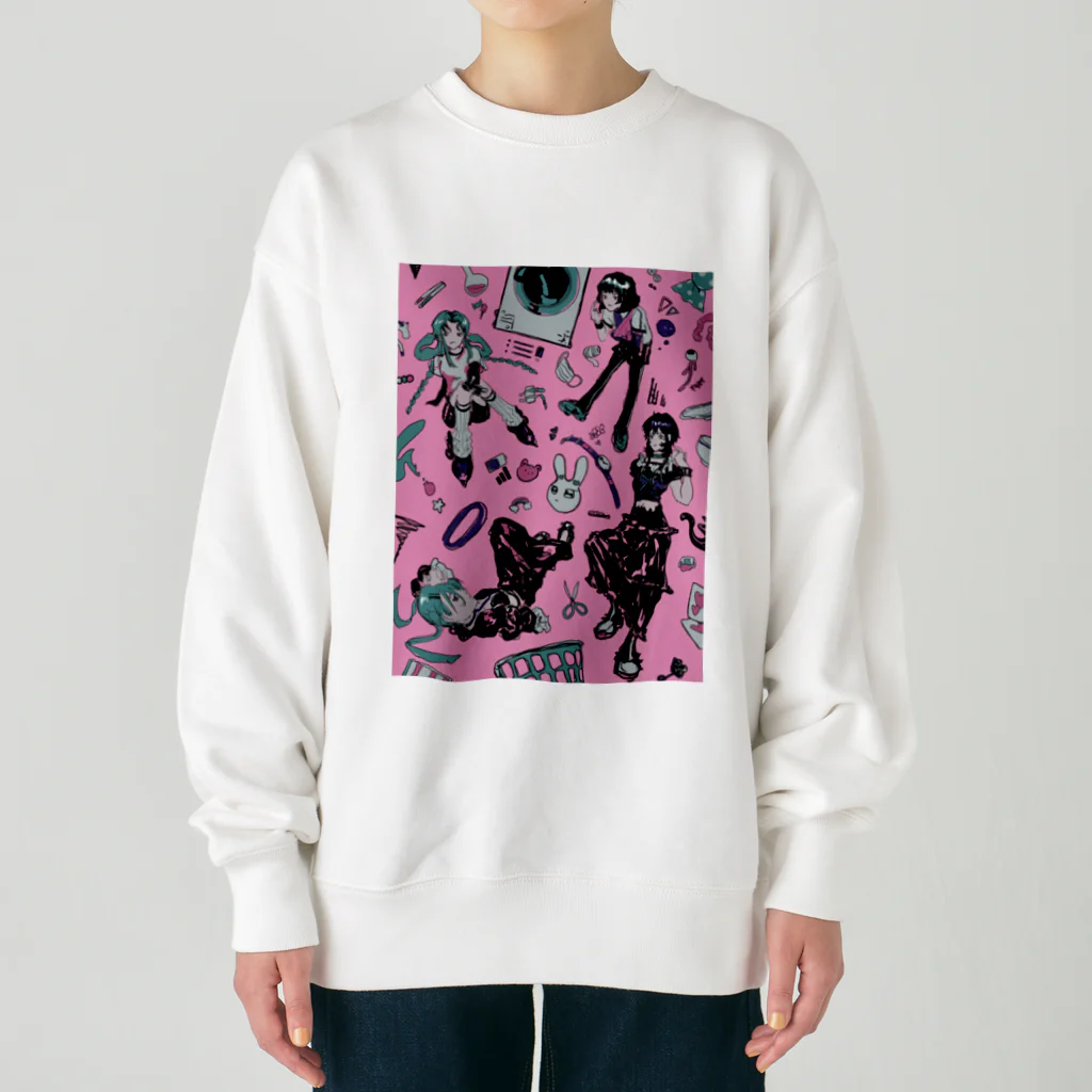 ﾅﾅﾀ 臍のpink's rules Heavyweight Crew Neck Sweatshirt