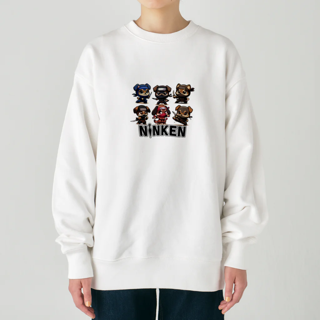 maehigeの店の忍犬（にんけん）ライバル集合 Heavyweight Crew Neck Sweatshirt