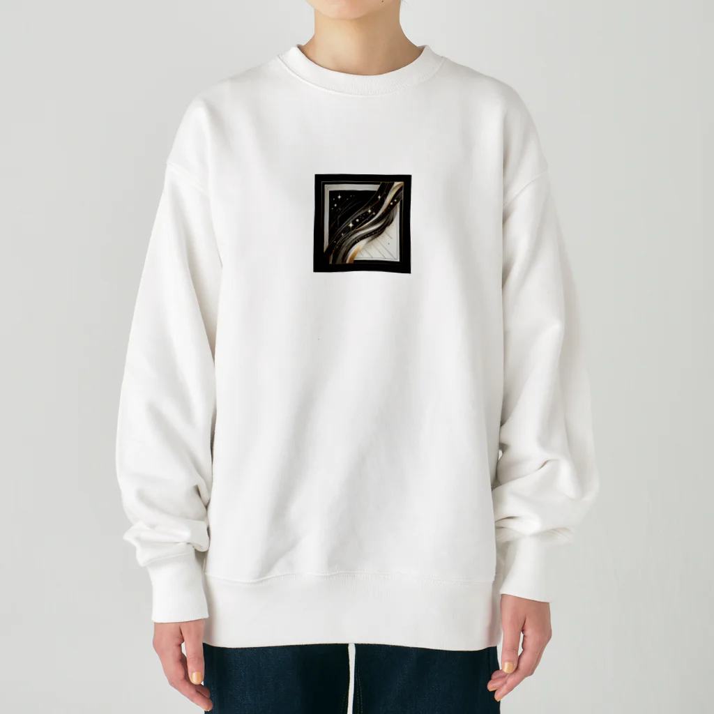 Black_White_Goldの流れ星 Heavyweight Crew Neck Sweatshirt