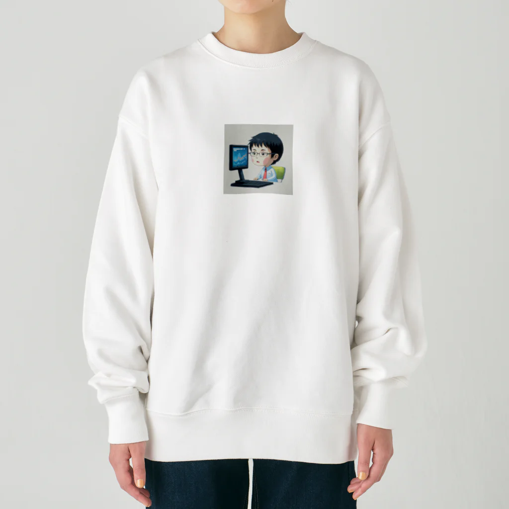 なお（ｻﾗﾘｰﾏﾝ）＠AI使って情報発信中の株価チェック中＠サラリーマン Heavyweight Crew Neck Sweatshirt