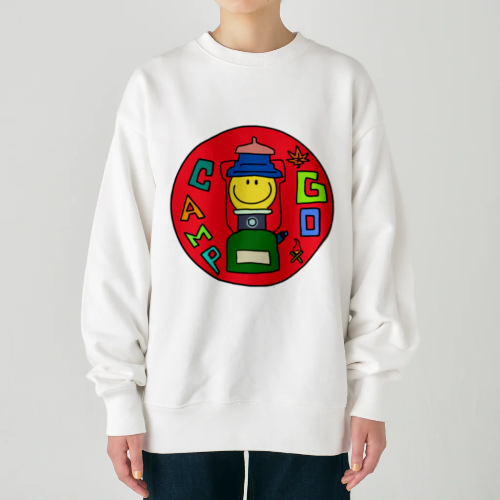 aloha_world_in_circleのGo CAMP Red Heavyweight Crew Neck Sweatshirt