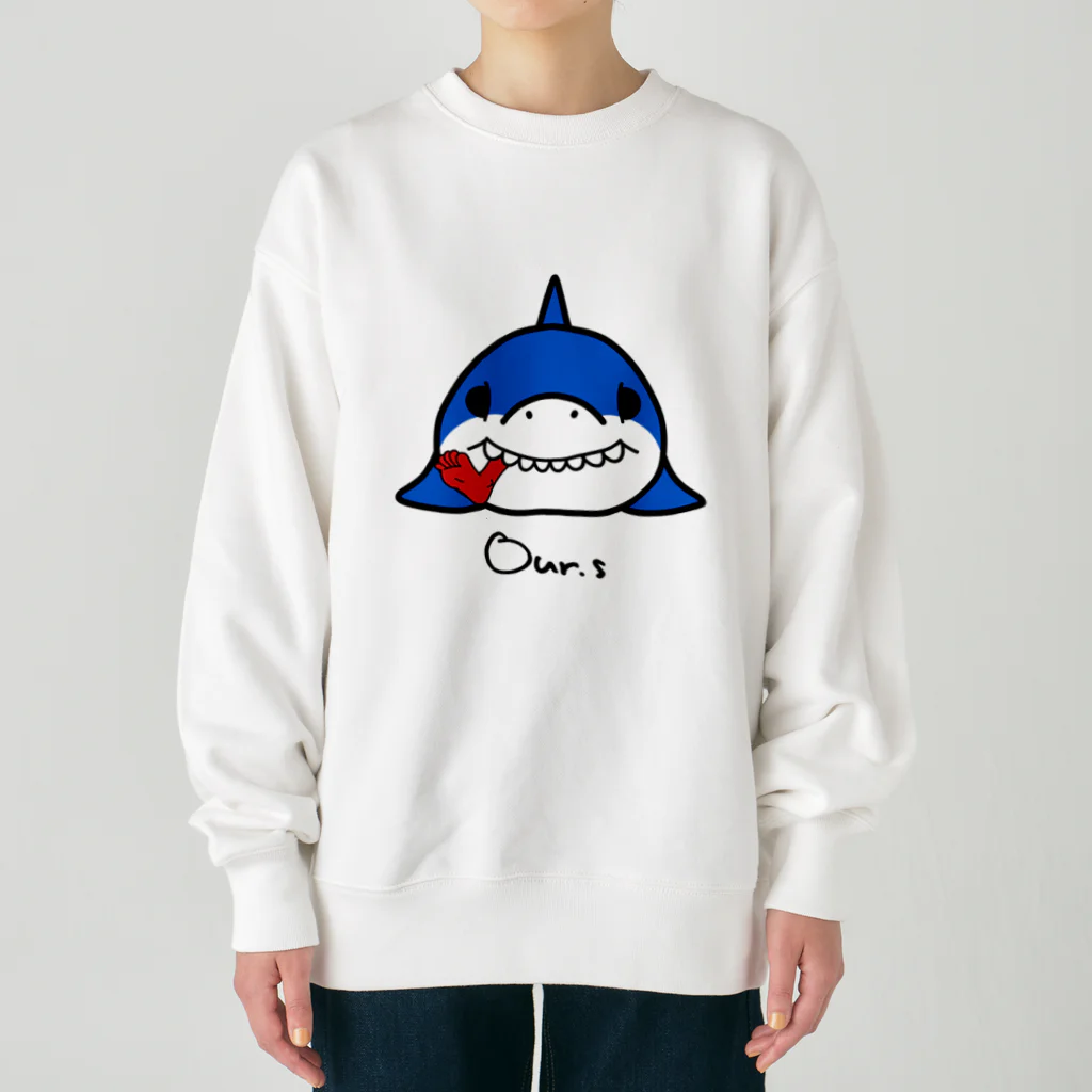 Our.s SUZURI店のヤミーヤミーシャーク Heavyweight Crew Neck Sweatshirt