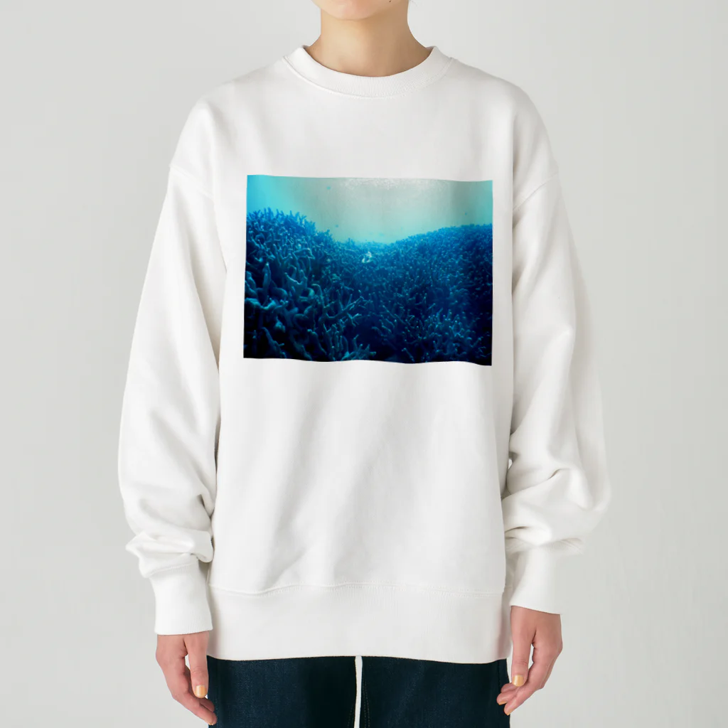 umin0nakaの青い珊瑚礁 Heavyweight Crew Neck Sweatshirt