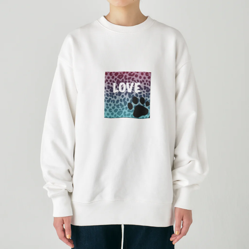 Porte de  bonheur  〜幸せの扉〜の豹柄LOVE🐾シリーズ Heavyweight Crew Neck Sweatshirt