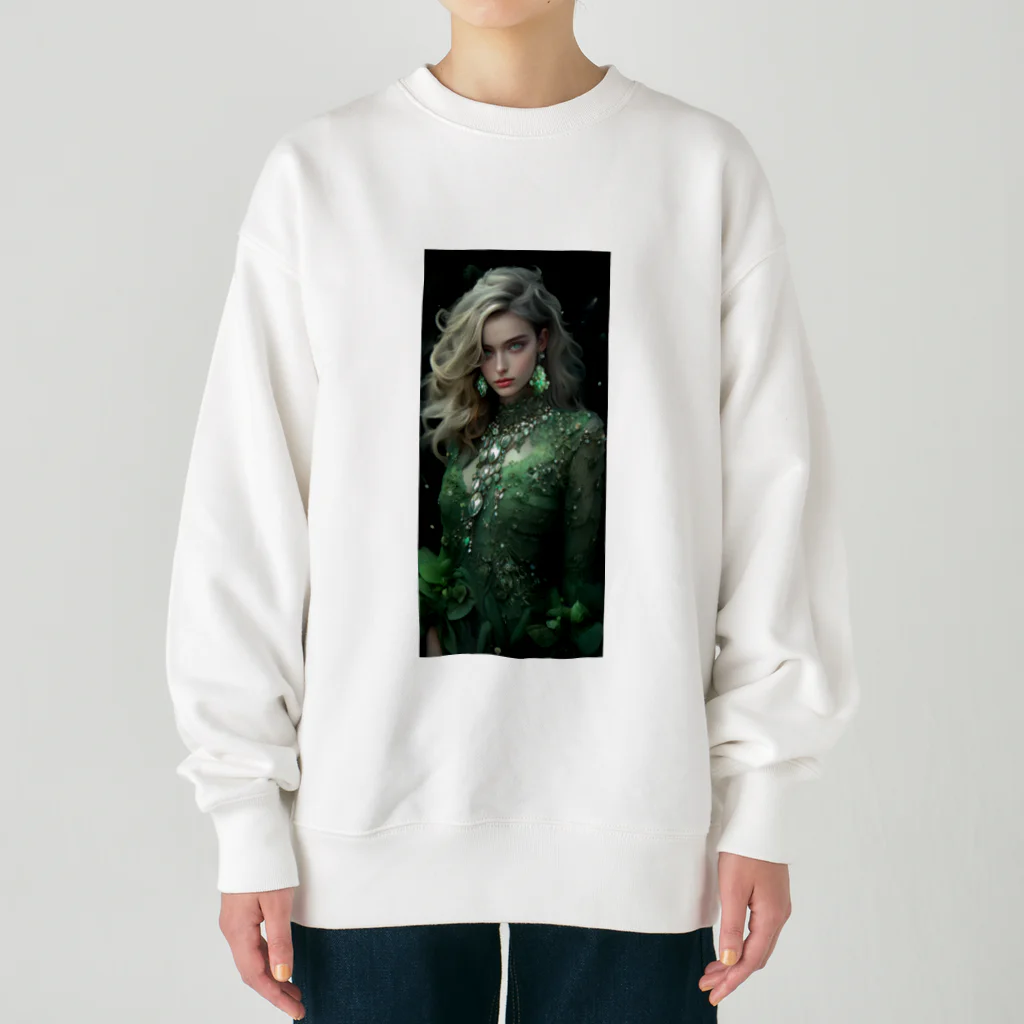 AQUAMETAVERSEのグリーンのドレスでパーティsanae 2074 Heavyweight Crew Neck Sweatshirt